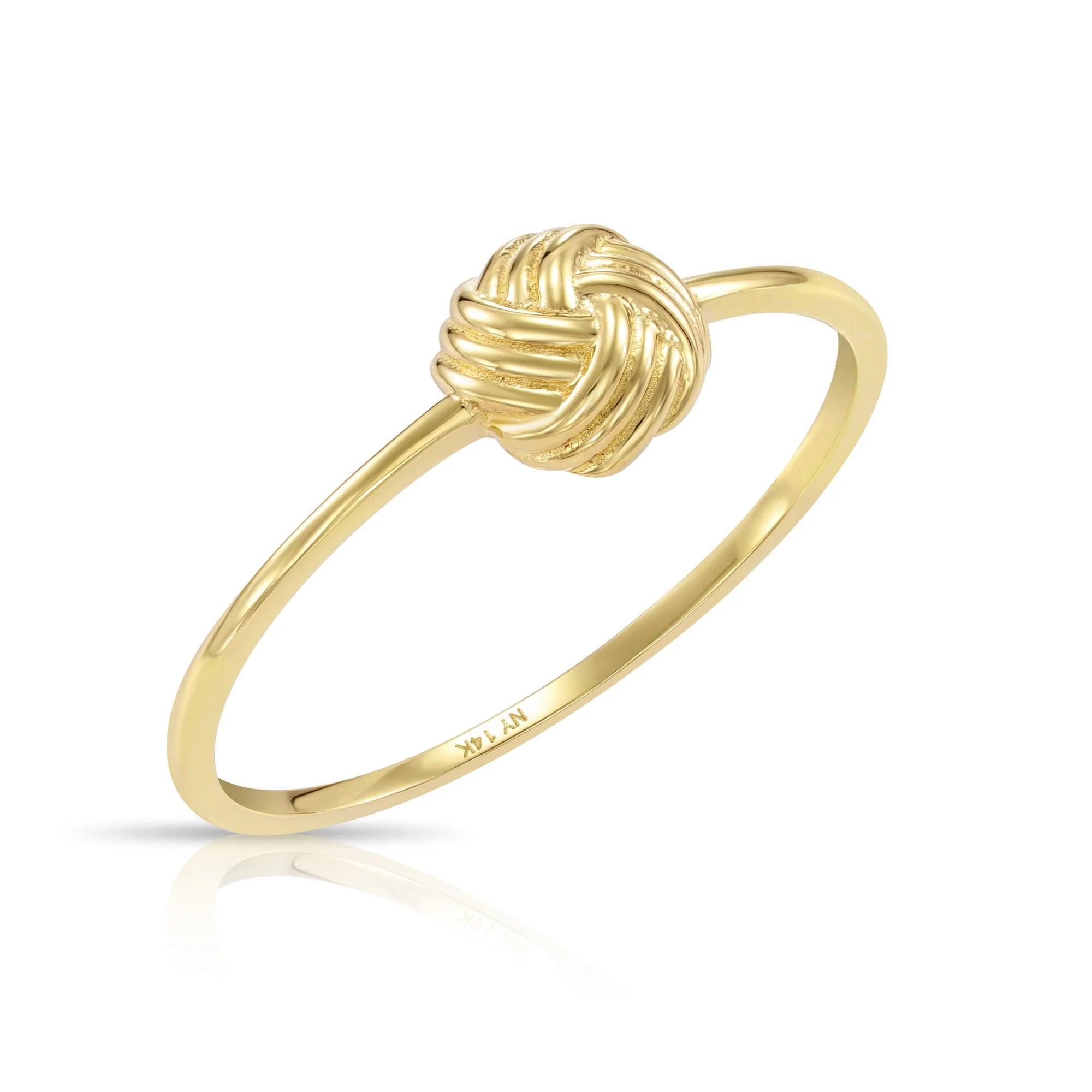 14K Yellow Gold Love Knot Ring - Timeless Gift of Everlasting Love for Her, Perfect for Anniversaries & Everyday Elegance.
