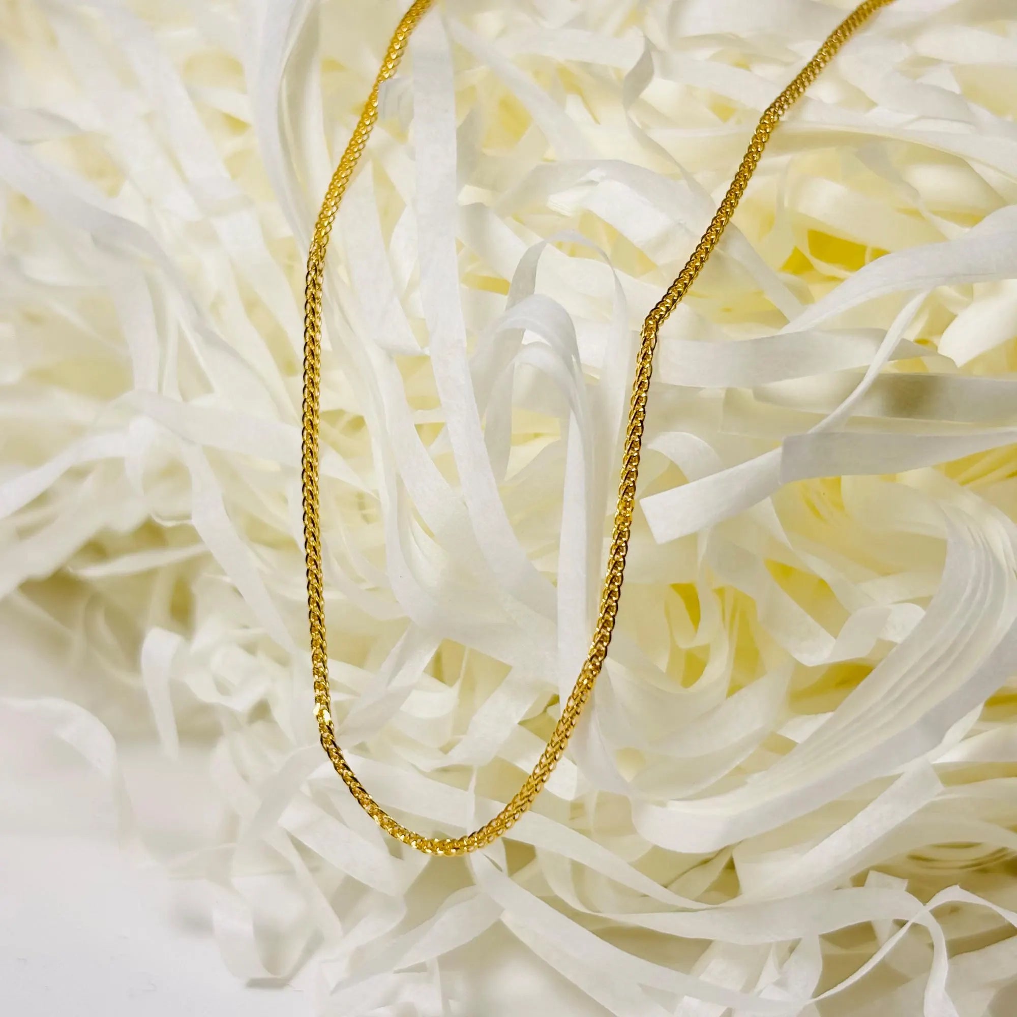 Handmade 24K Solid Gold Chain Necklace, 999 Pure Gold Jewelry,Simple Design