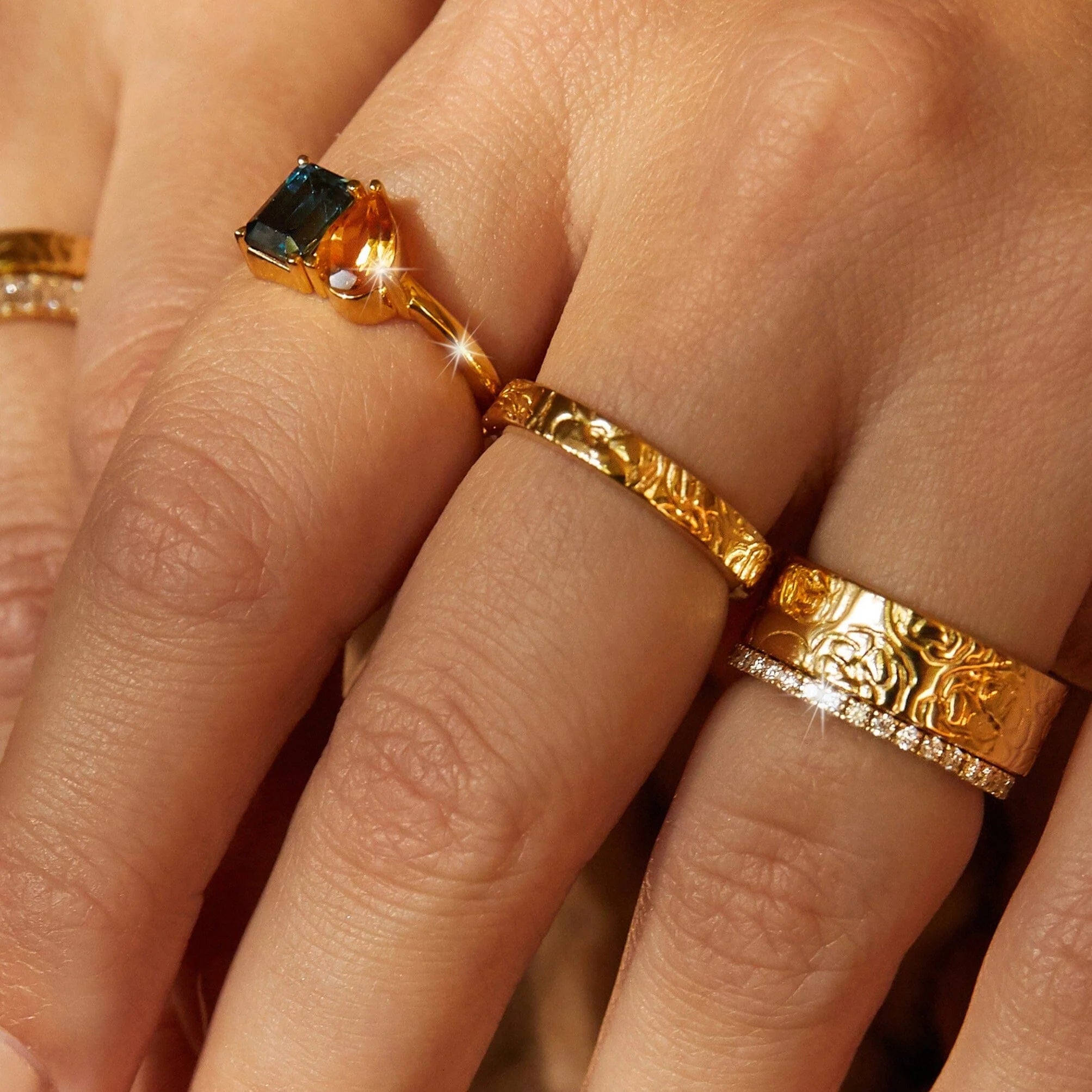 AURATE X MACENNA: Rose Garden Ring NikNenz™ Premium Gold & Diamonds
