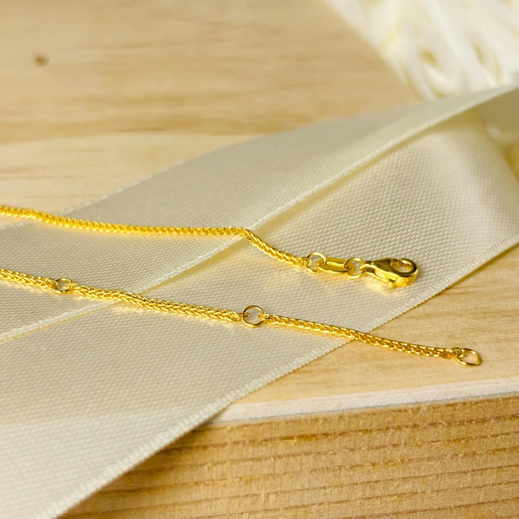 24K Solid Gold Necklace, Delicate Fine Jewelry, Simple Chain
