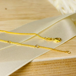 24K Solid Gold Necklace, Delicate Fine Jewelry, Simple Chain