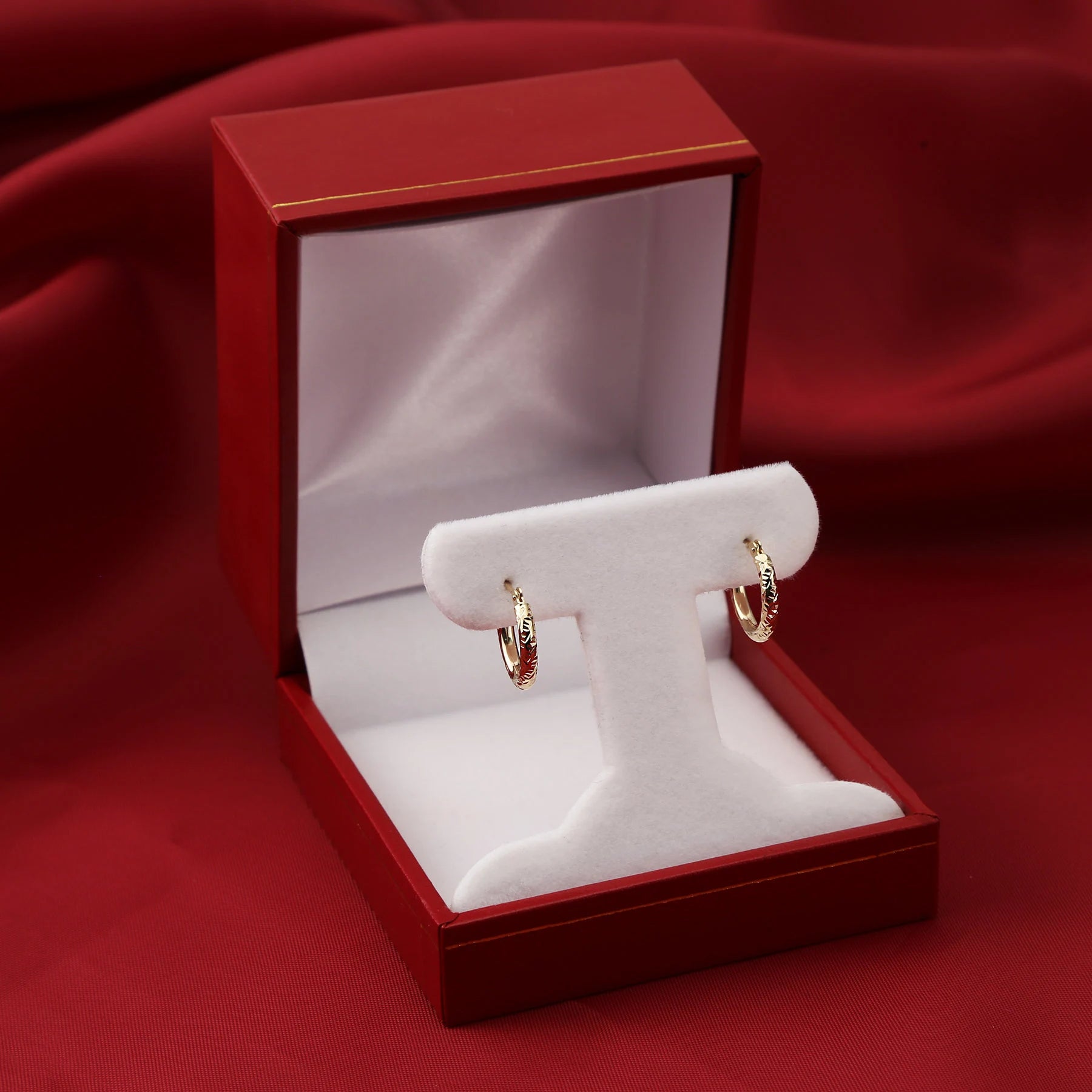 14K Solid Gold Small Hoops, Fancy Hand Engraved Hoop Earrings, 2Mm Thin, Designer Hoops Handmade by TILO Jewelry