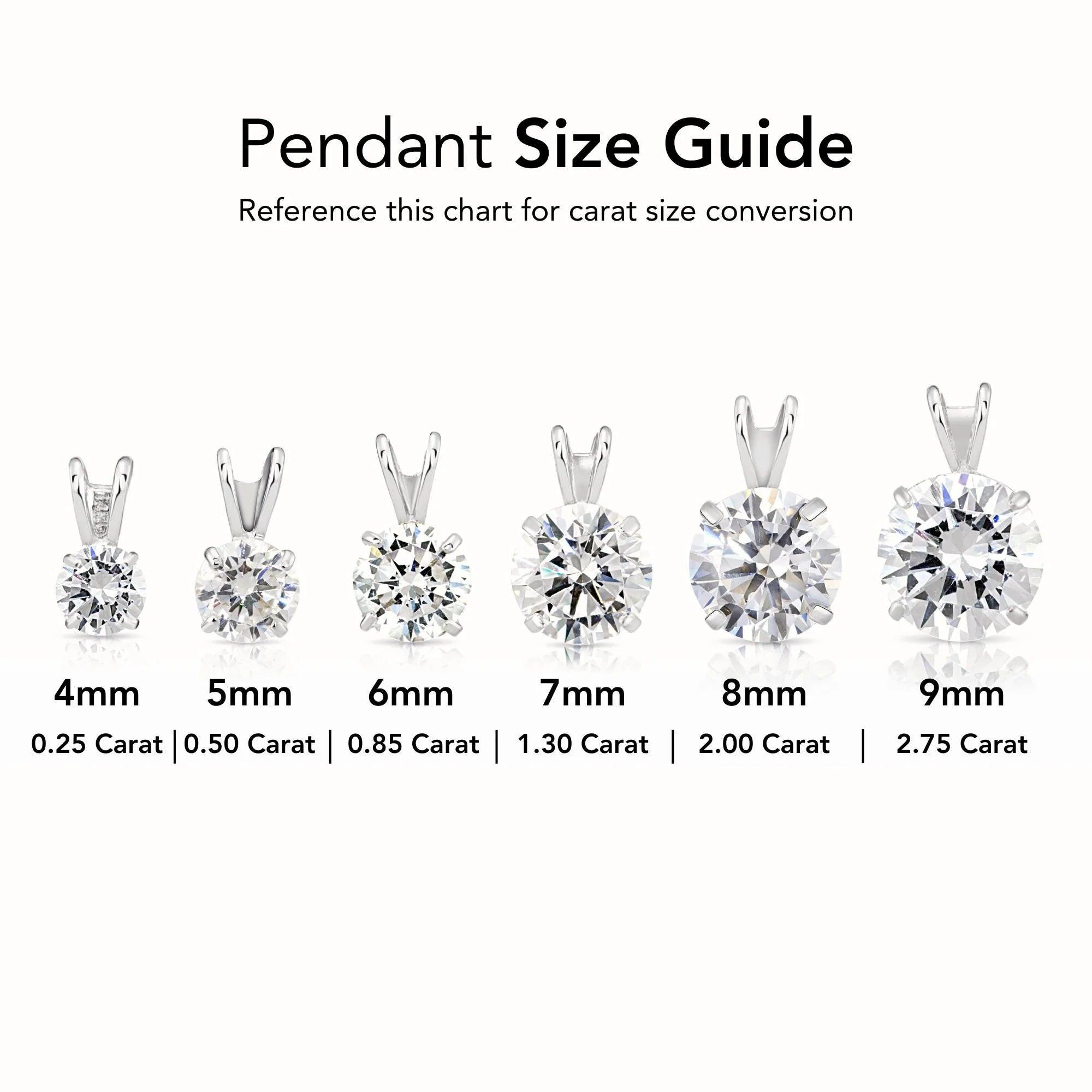 Exquisite 14K White Gold Classic Solitaire Pendant Necklace.