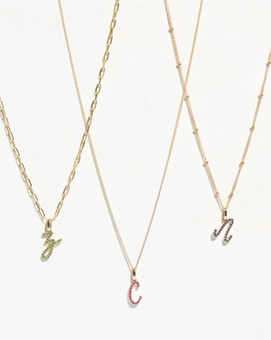 Personalized Gemstone Initial Pendant - Customizable Elegance.