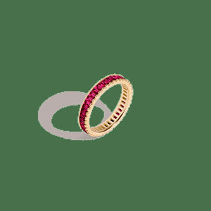 Lab Grown Red Ruby Baguette Eternity Ring NikNenz™ Premium Gold & Diamonds