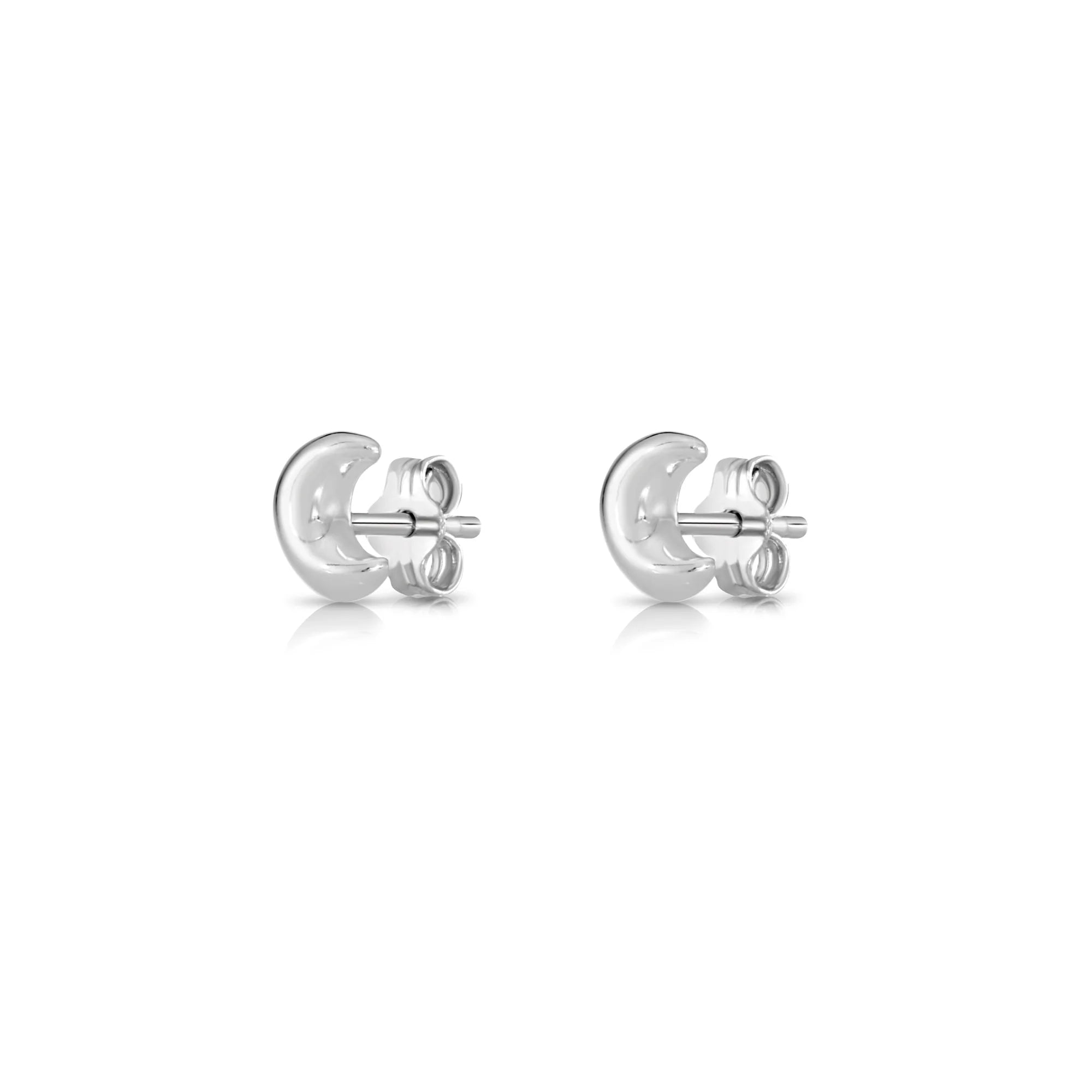 Sterling Silver Small Moon Crescent Studs