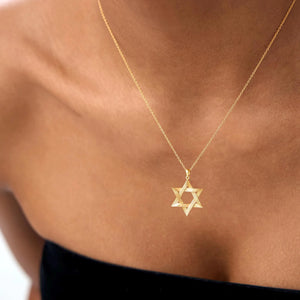 Star of David, 14K Solid Gold 18MM Star of David Pendant Religious Jewelry, Star of David Pendant, Meaningful Gift, Bat Mitzvah