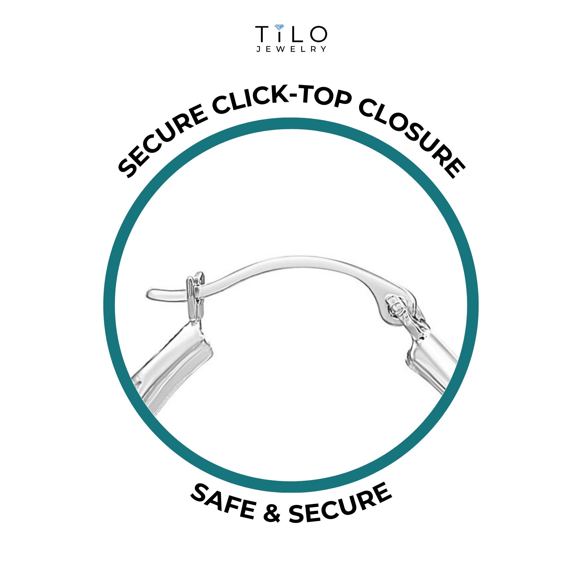 14K White Gold Classy Diamond-Cut Hoop Earrings, Hand Engraved Special Quality Hoops, Made in the USA, by TILO Jewelry