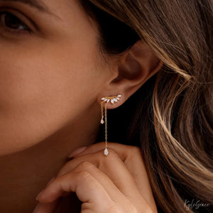 Dainty Diamond Dangle Drop Earrings, CZ Diamond Tassel Earrings, Sterling Silver Earrings, Wedding Jewelry, Bridesmaid Gifts,Christmas Gifts