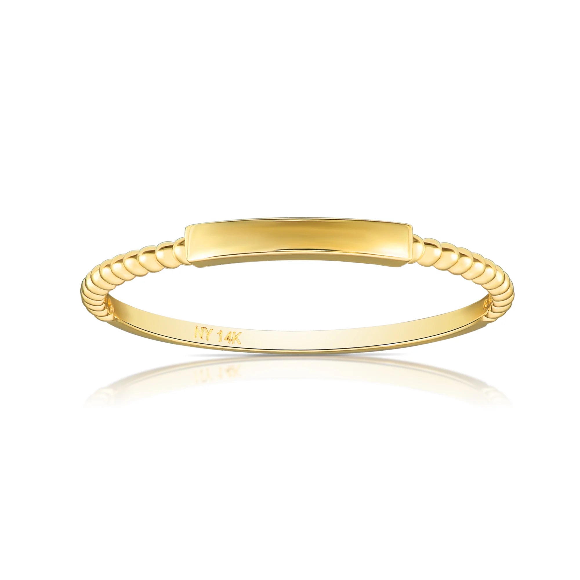 14K Yellow Gold Dainty Bar Ring