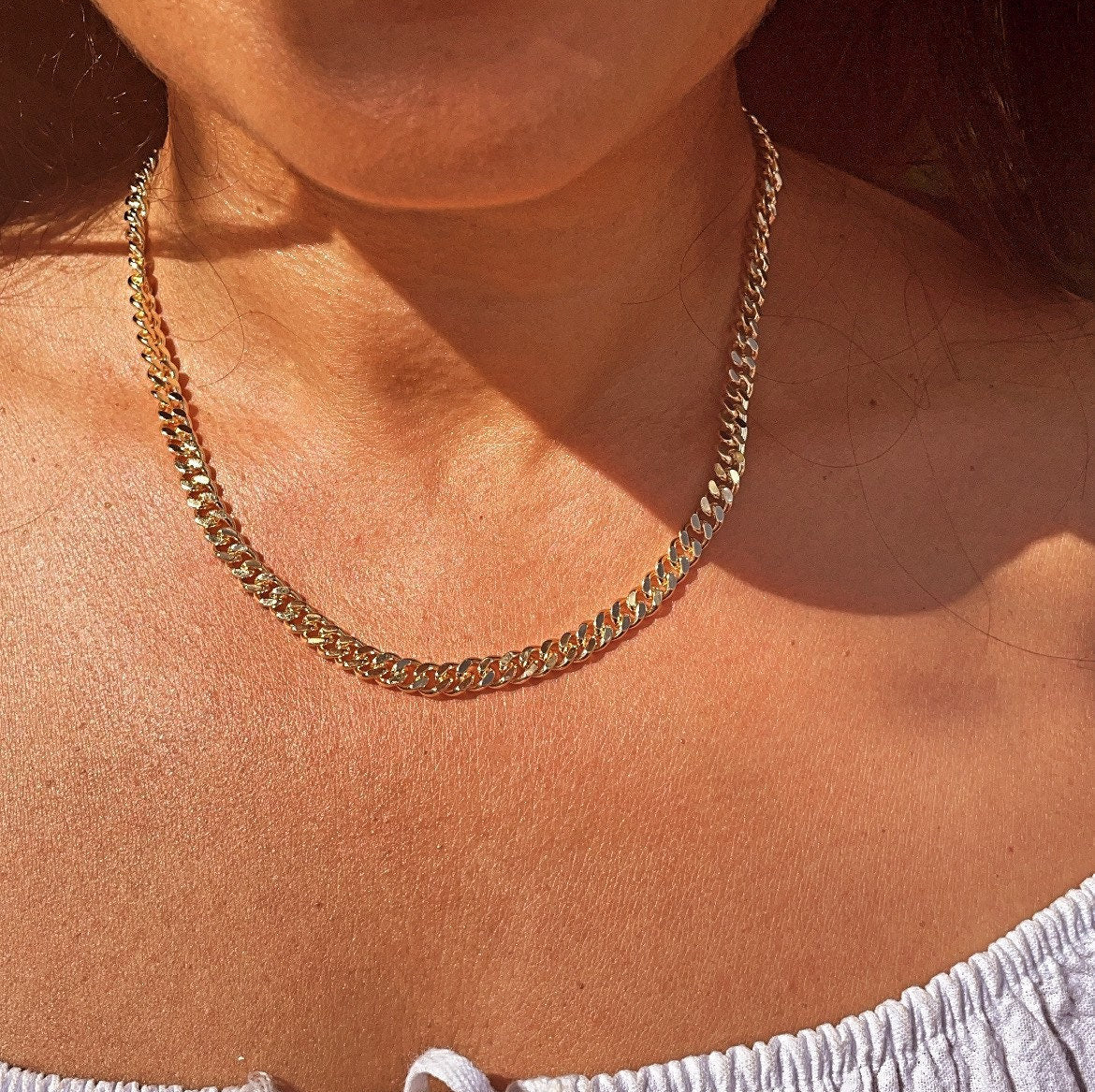 18K Gold Filled Cuban Link Chain: 6Mm Miami Curb Necklace