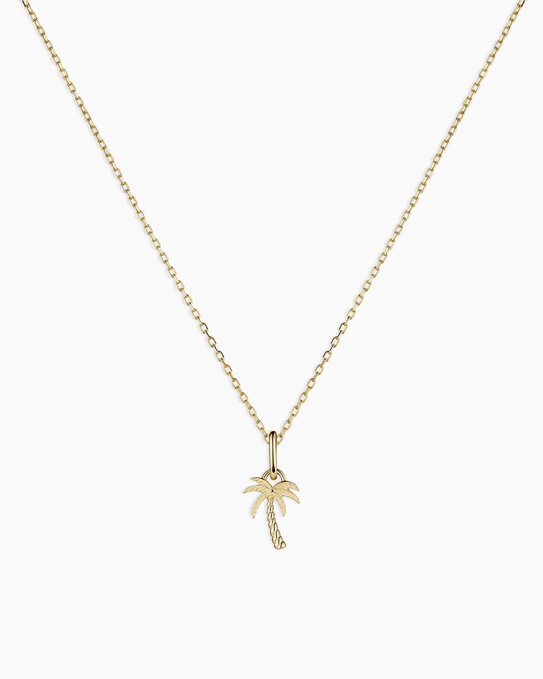 Gold Palm Charm Necklace