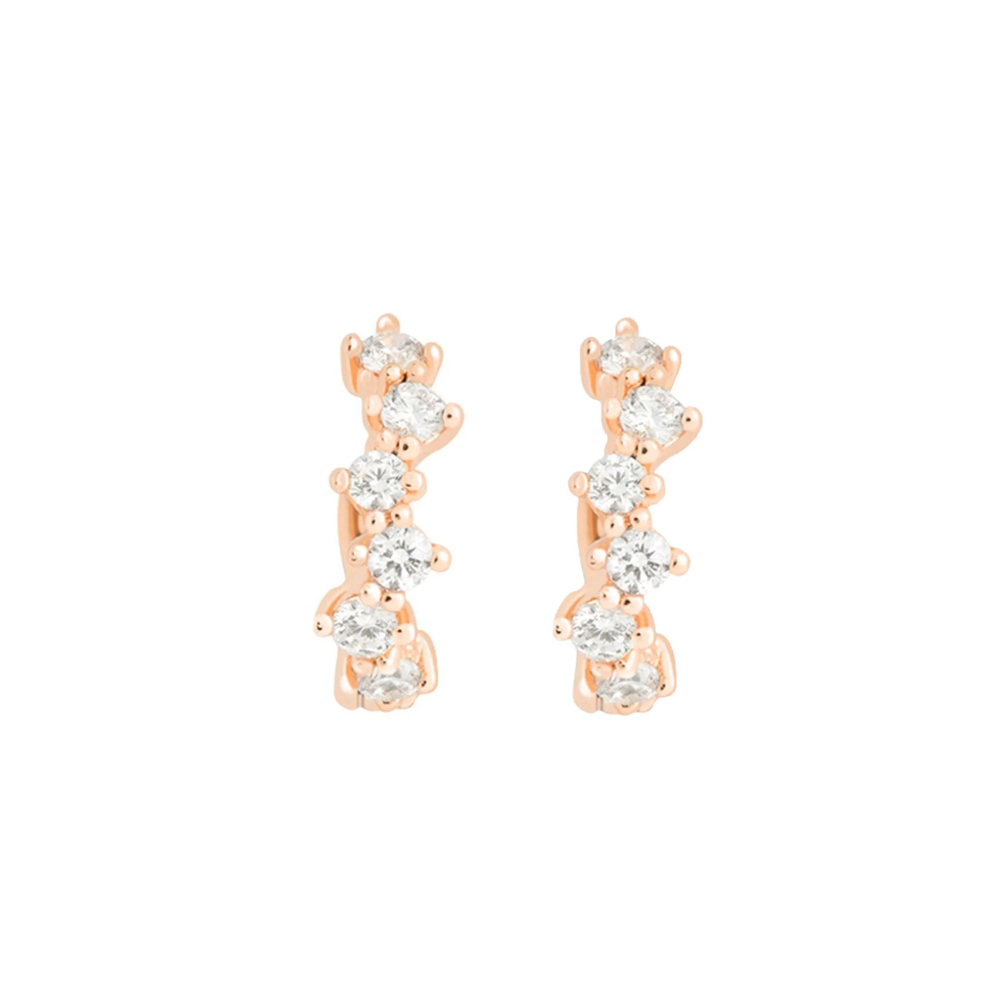 14K Solid Gold Diamond Cartilage Hoop Earring: Helix Huggie