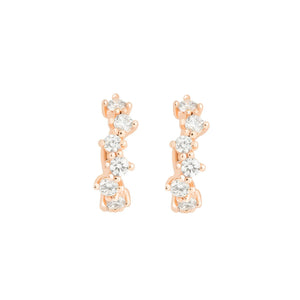 14K Solid Gold Diamond Cartilage Hoop Earring: Helix Huggie