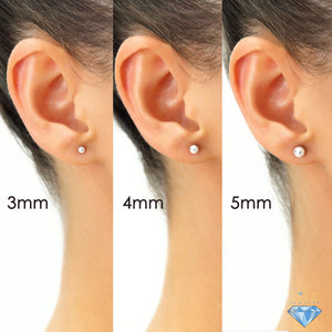 Bundle SET of 3! 14K White Gold Ball Stud Earrings with Screw Backings, Unisex