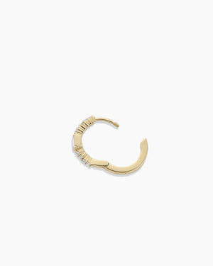 14K Lab Grown Diamond Emerald Single Huggie