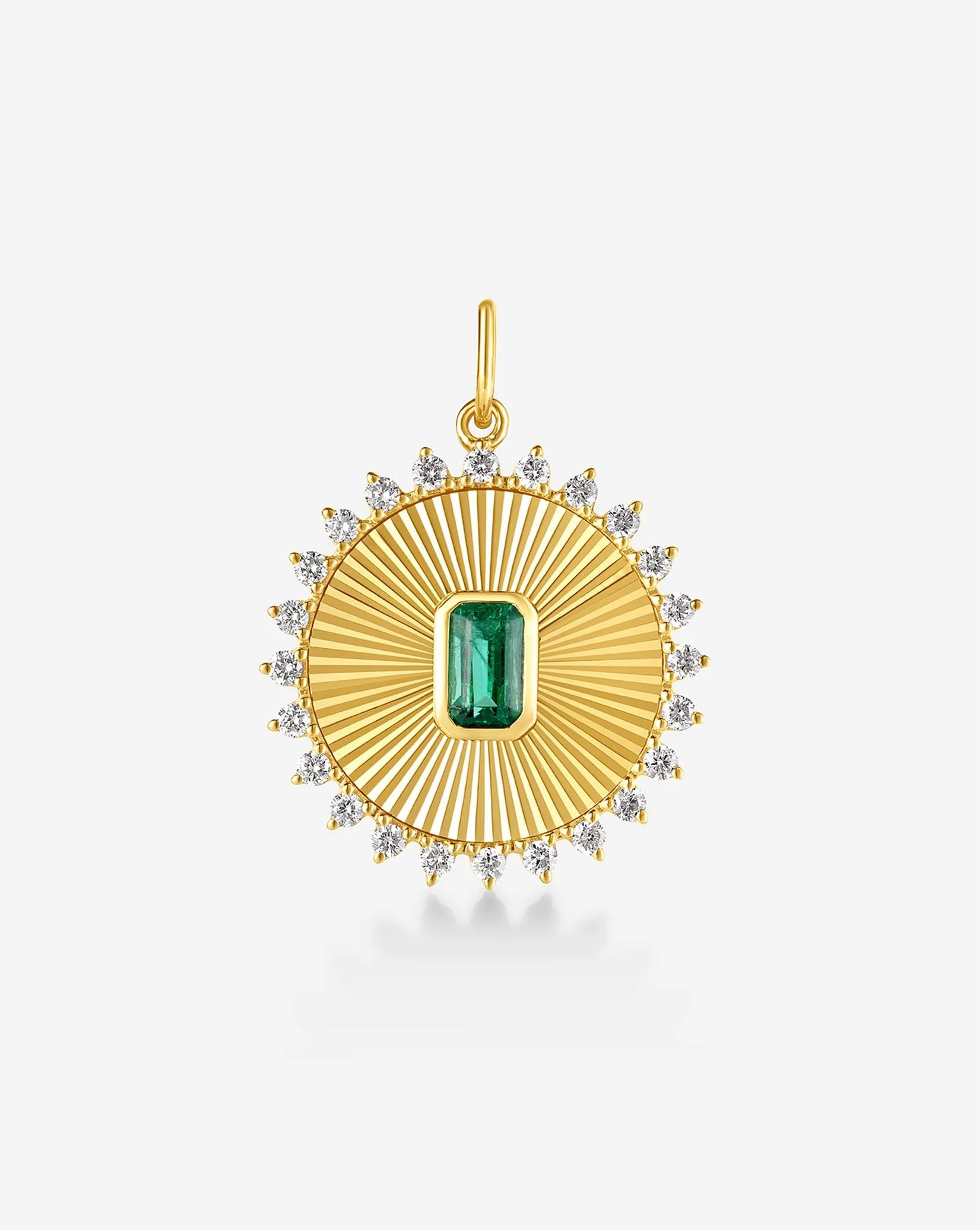 Stunning Fluted Emerald Pendant - Elevate Your Elegance.