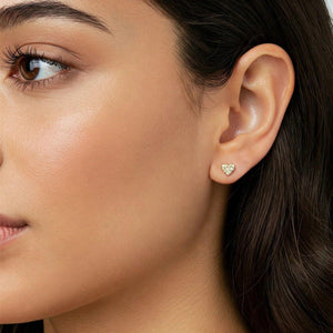 Elegant 14K Gold Heart-Shaped Stud Earrings for Timeless Style.