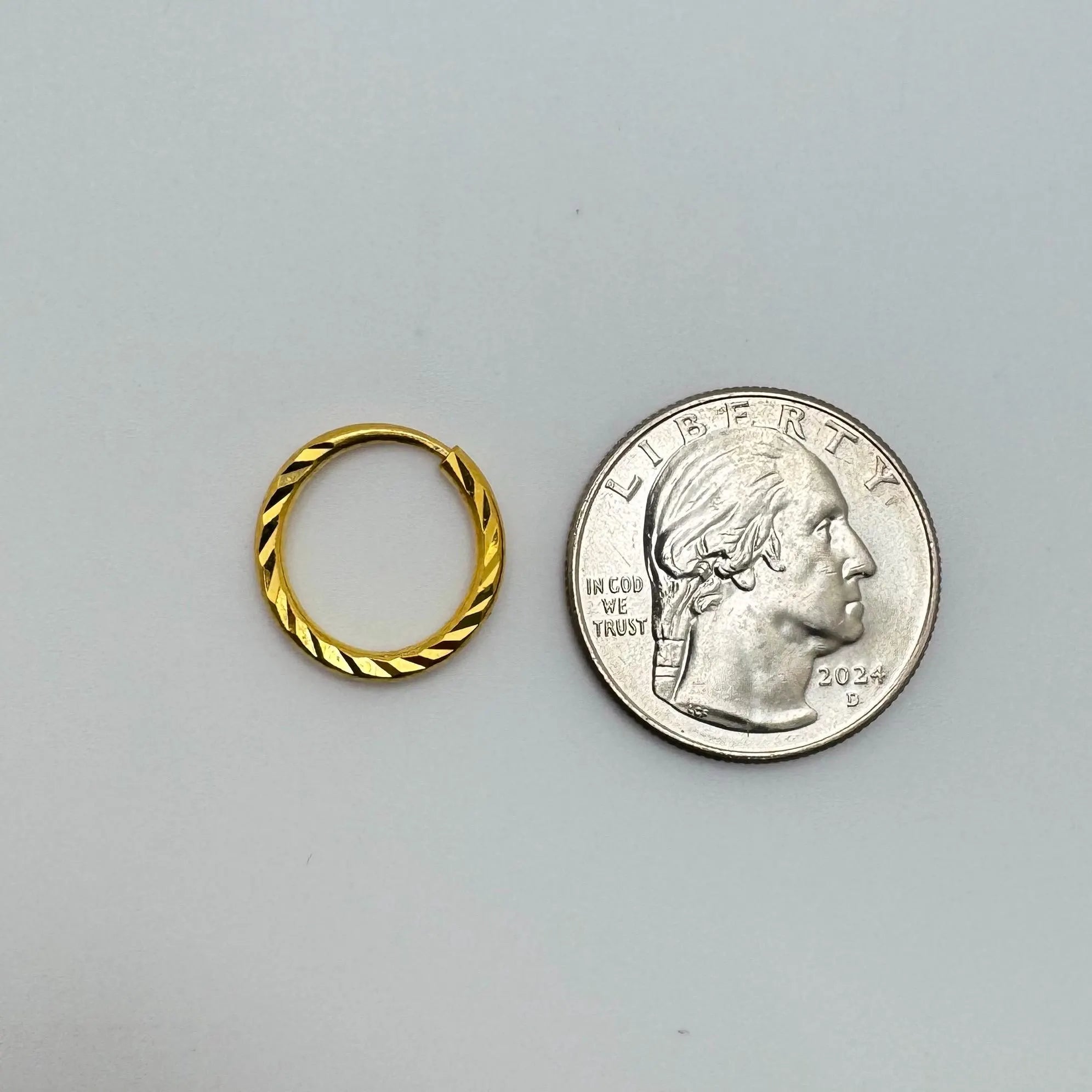 Pure Gold Hoops 2.3 Grams, 24K Solid Gold Earrings for Women, 15MM Hoops for Her, Genuine 999.9 Yellow Gold