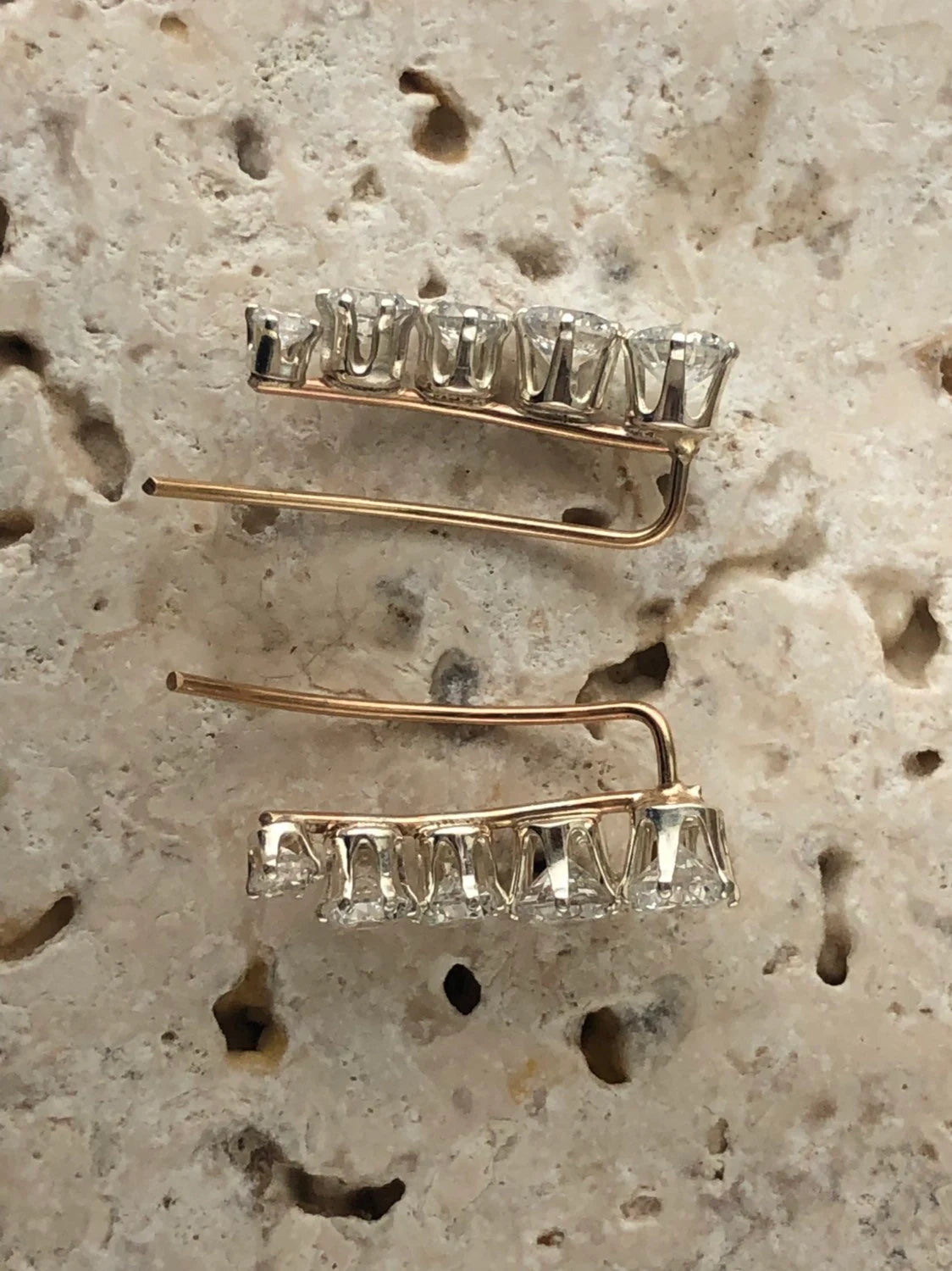 CZ Ear Climber • Sterling Silver or Gold Filled • Only One Piercing Needed