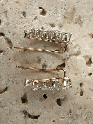 CZ Ear Climber • Sterling Silver or Gold Filled • Only One Piercing Needed