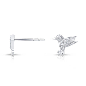 Elegant CZ Bird Stud Earrings in Premium Sterling Silver.
