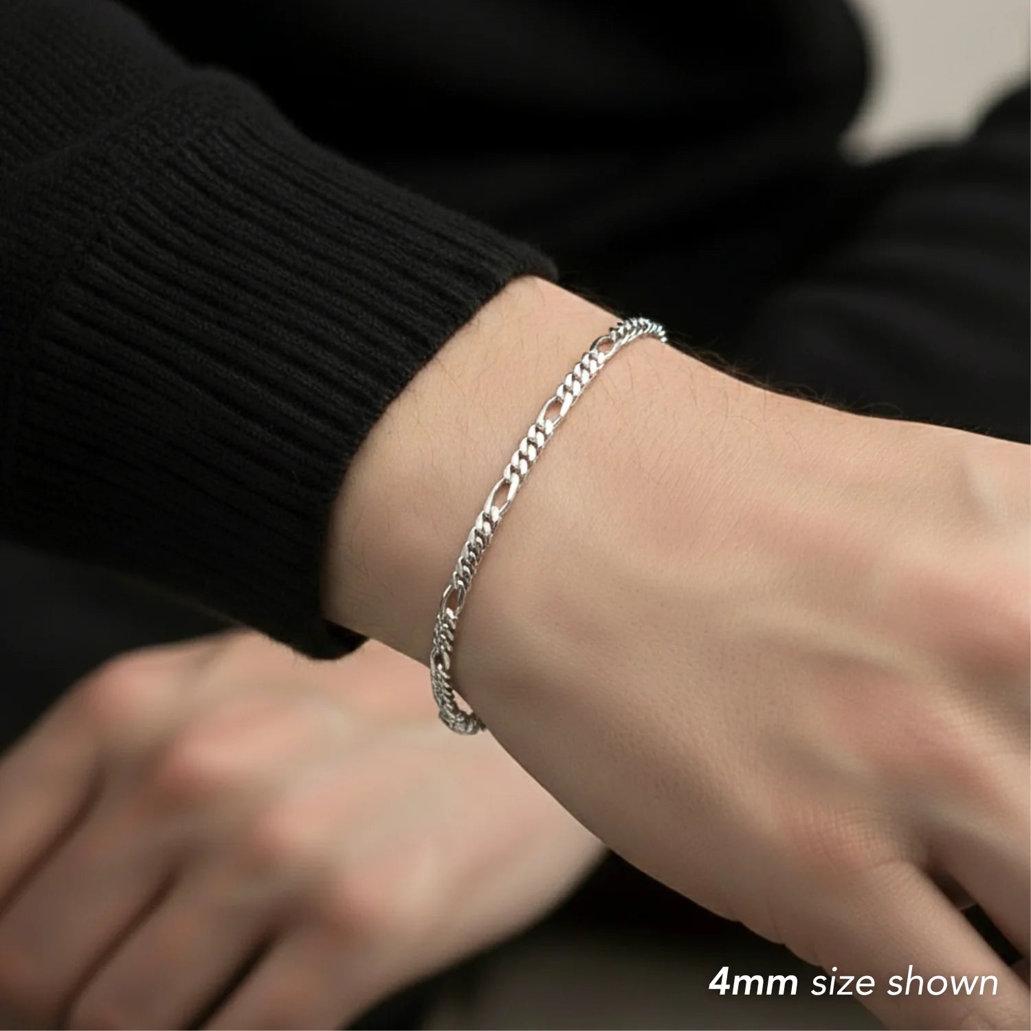 Sterling Silver Italian Figaro Chain Bracelet
