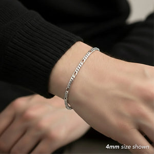 Sterling Silver Italian Figaro Chain Bracelet