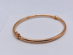 Stunning 9ct Two Tone Gold Hinged Bangle - Elegant Rose and Yellow Gold Women’s Bracelet, 3mm Hallmarked Design.