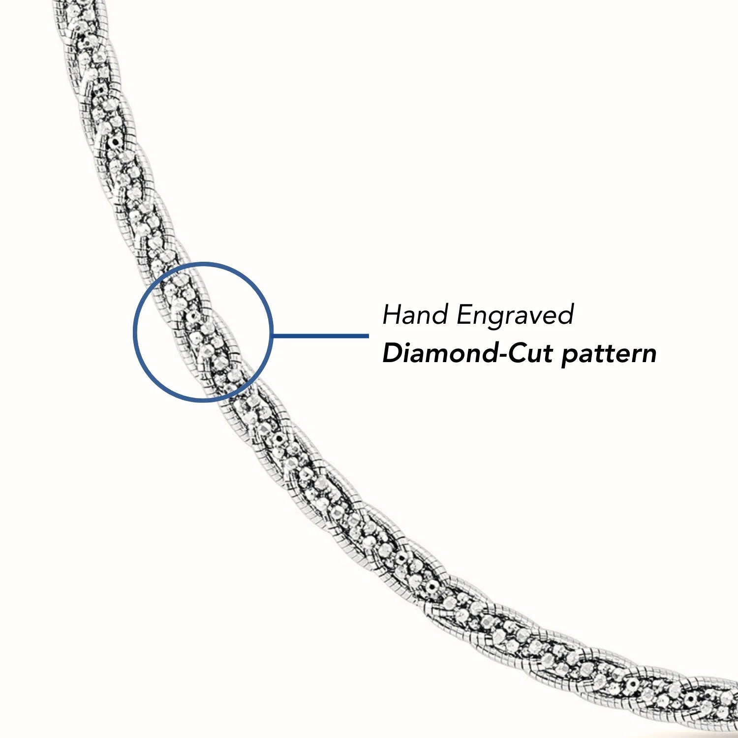 Sterling Silver Twisted Rope Snake Chain Bracelet