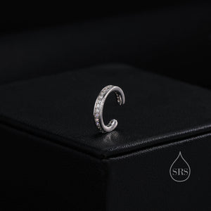 CZ Ear Cuff in Sterling Silver, Silver or Gold, Simple Piercing Free Earrings, Minimalist Ear Cuff, Diamond CZ Ear Cuff