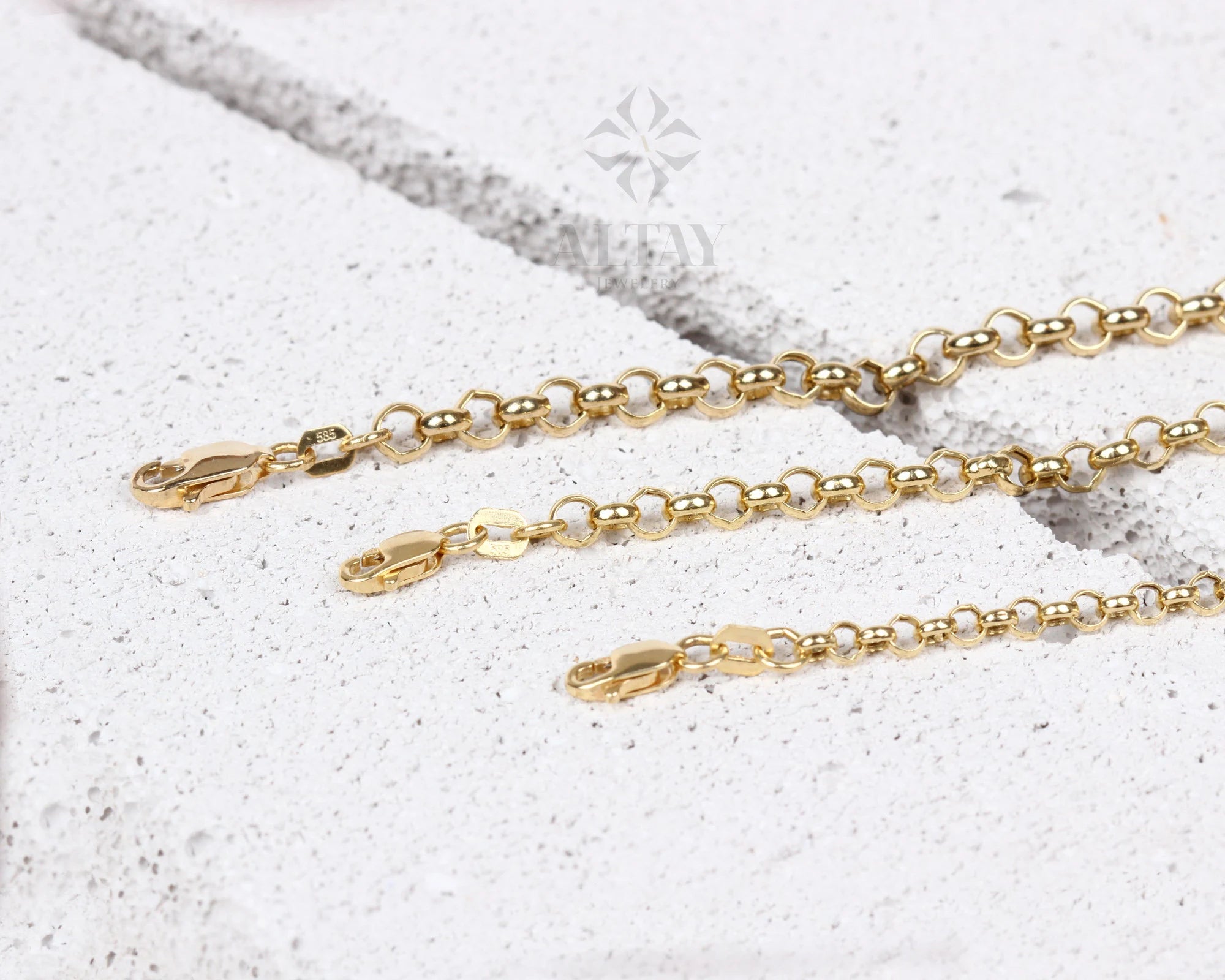 14K Gold Rolo Chain Bracelet, 3Mm 4Mm 5Mm Gold Link Belcher Chain Bracelet, Link Charm Bracelet, Minimal Delicate round Bracelet, Woman, Men