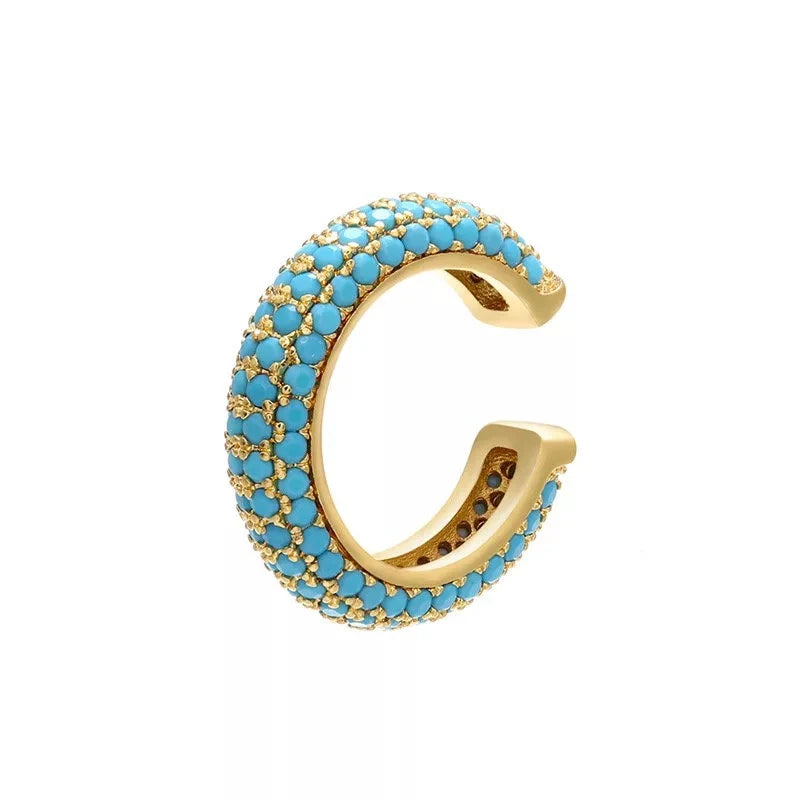 Pave Earcuff, Micro Pave Earcuff, Diamond ZC Ear Cuff, Gold, Silver, Pink, Purple, Blue Earcuff Hoop, Huggie Ear Cuff, No Piercing