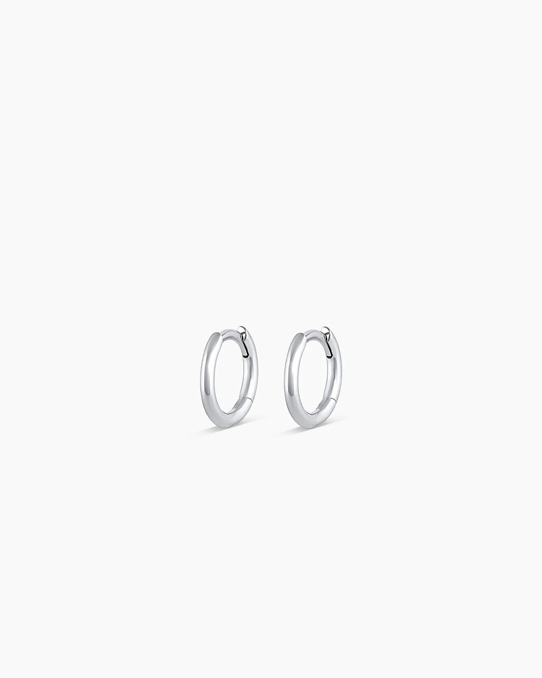 14K White Gold Classic Huggies