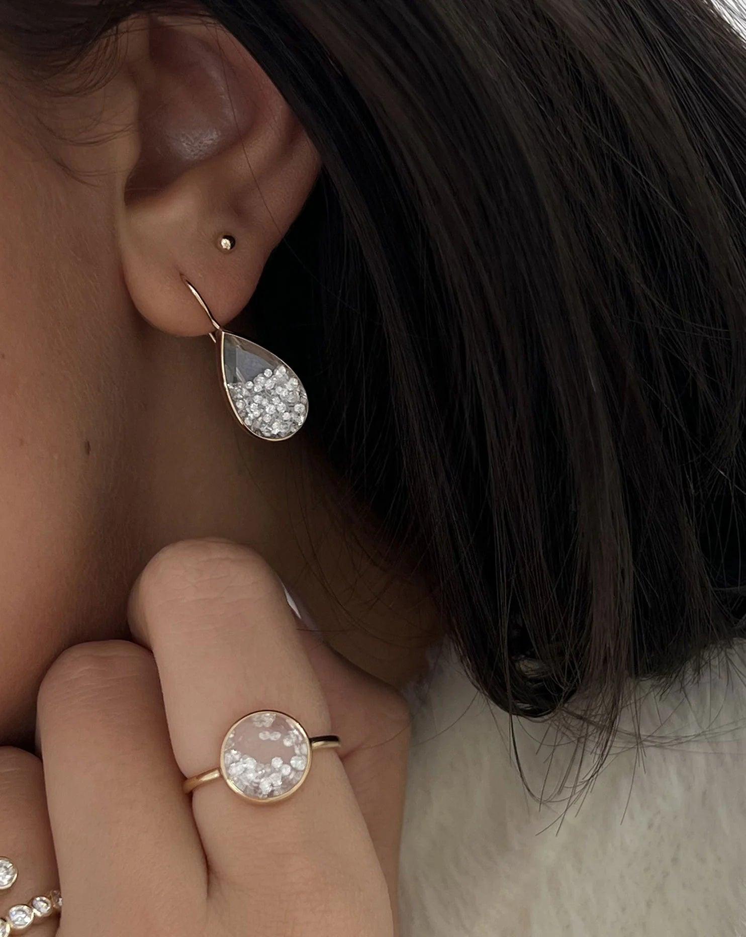Stylish Shaker Pear Drop Earrings for Effortless Elegance.