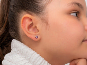 Personalized 925 Sterling Silver Birthstone Stud Earrings for Kids and Babies.