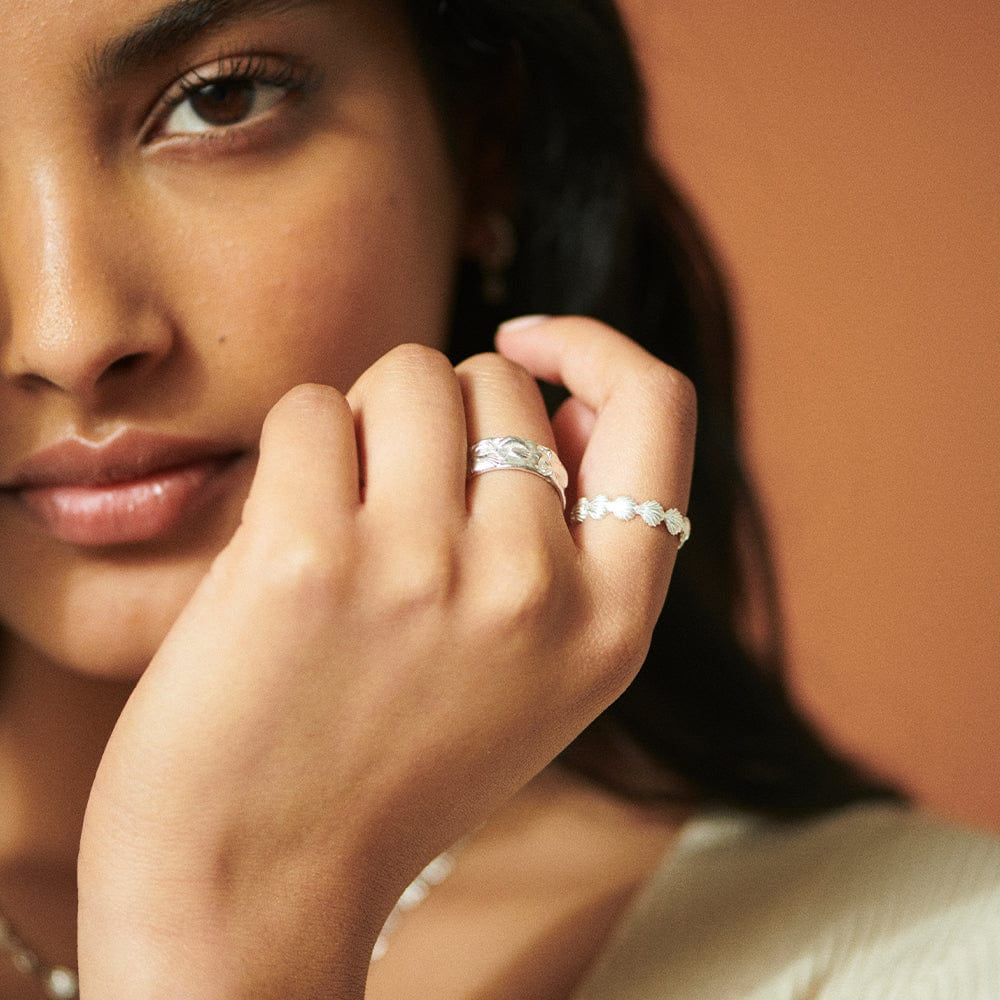 Shell Stacking Ring Sterling Silver