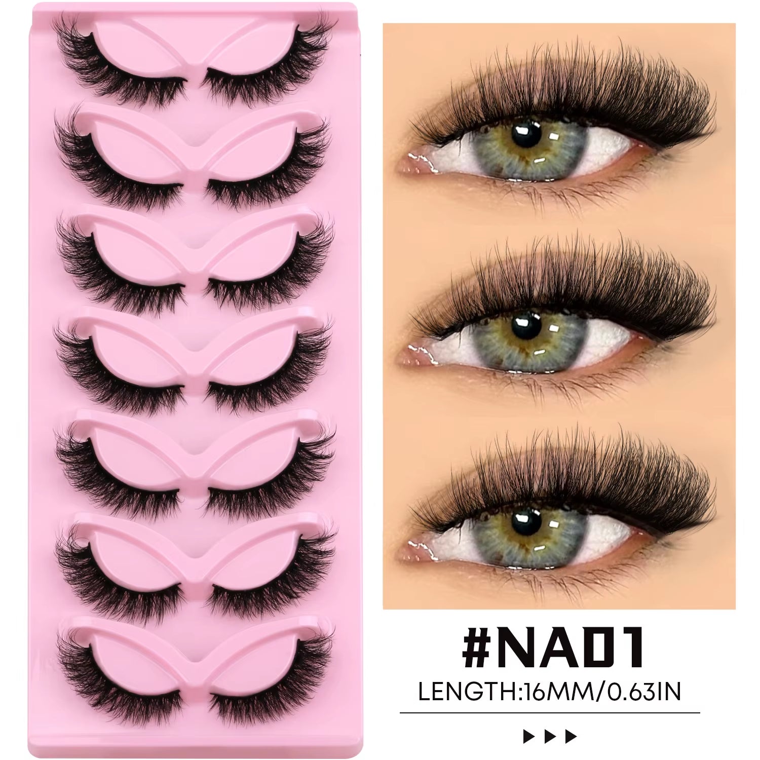 VELTRINAY Cat Eye Lashes False Lashes 3D Faux Mink Lashes Fluffy Volume Strip Lashes Cat Eyelashes Lashes Fake Eyelashes Makeup