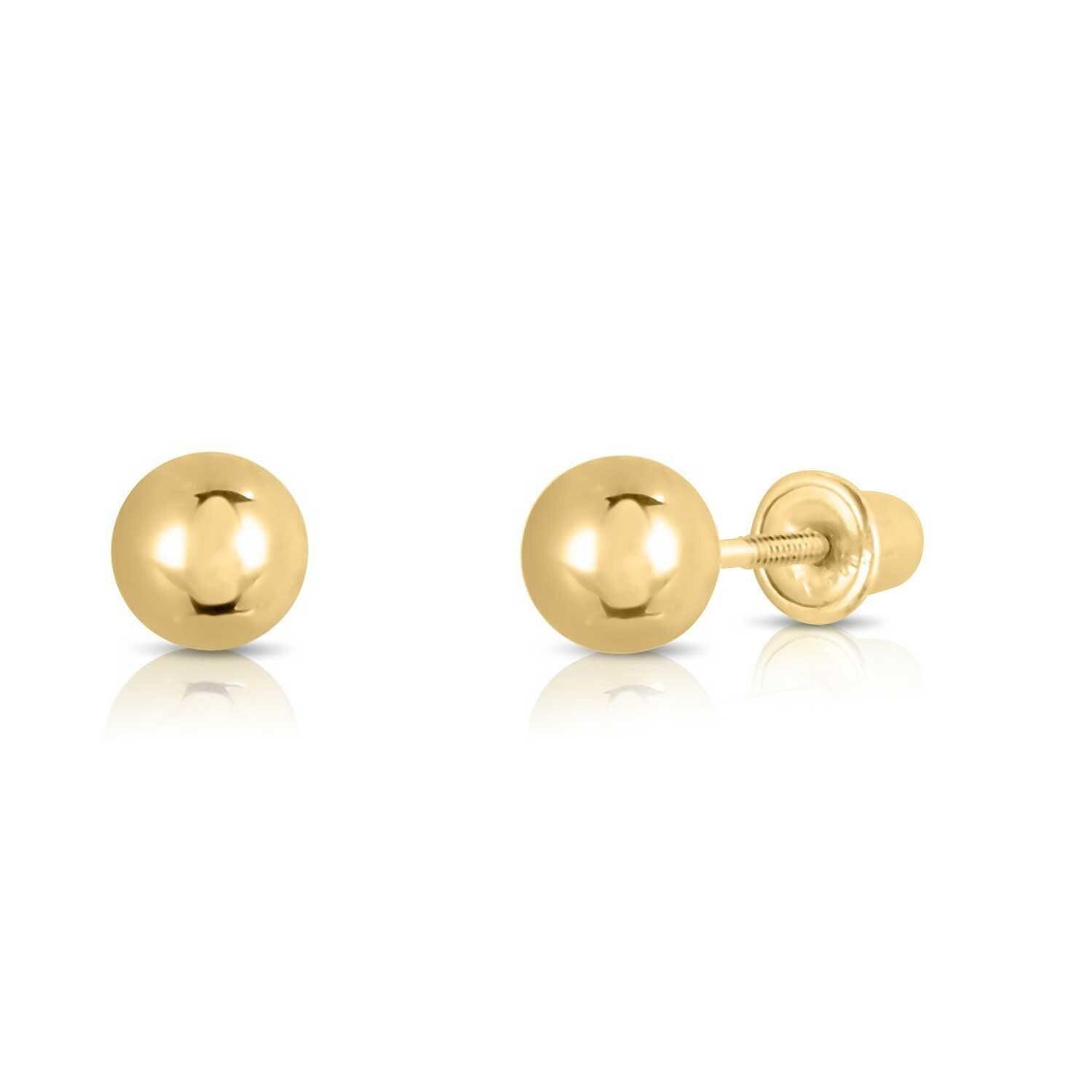 Stylish Set of 3 Unisex 14K Yellow and White Gold Ball Stud Earrings with Secure Screwbacks.