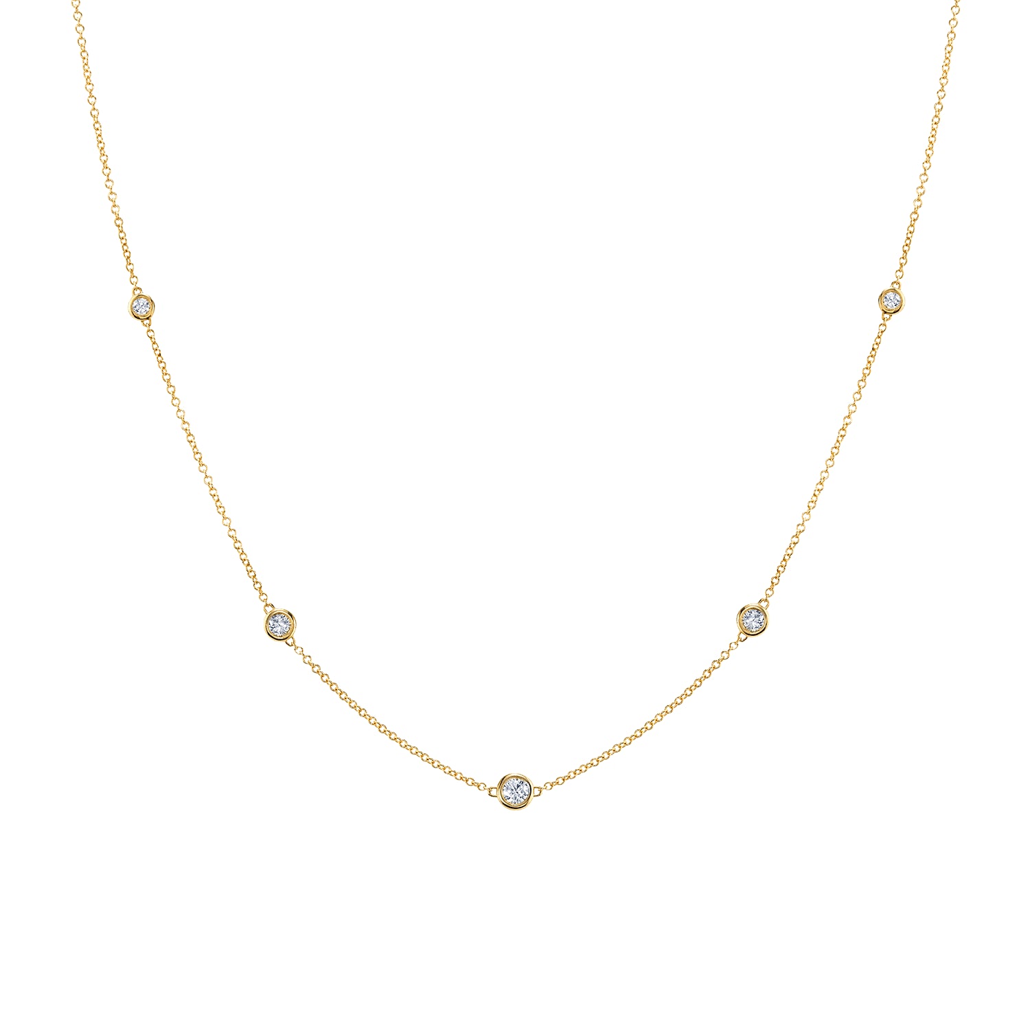 Diamond Bezel Strand Necklace