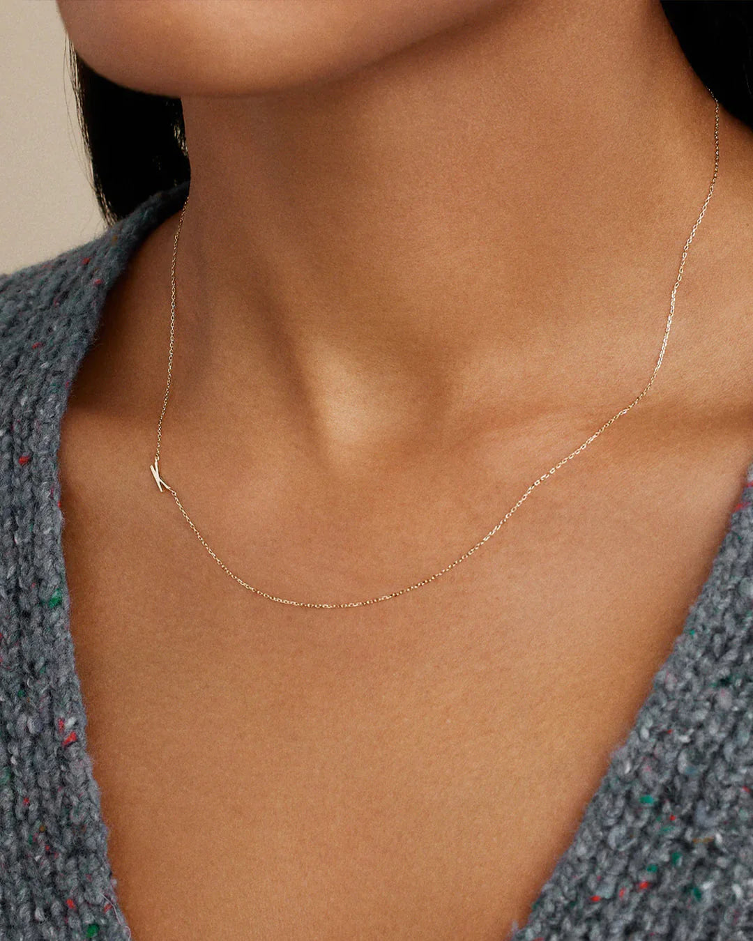 14K Gold Alphabet Necklace NikNenz™ Premium Gold & Diamonds
