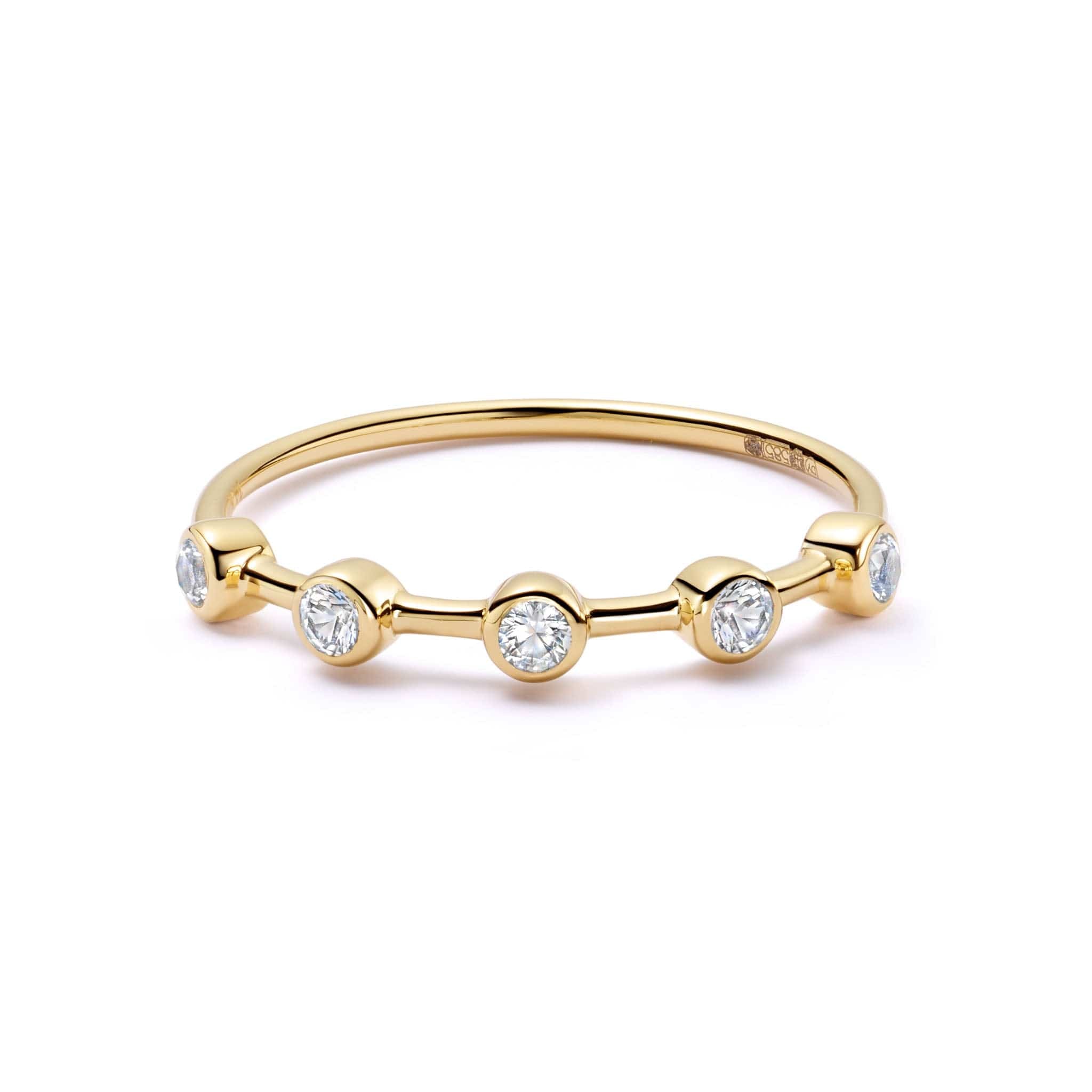 Estée Lalonde Fine round Sapphire Ring 14Ct Solid Gold