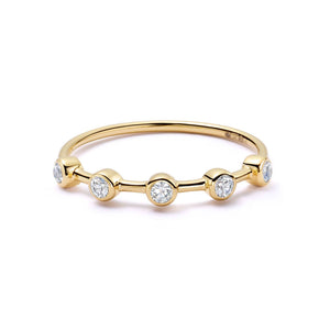 Estée Lalonde Fine round Sapphire Ring 14Ct Solid Gold