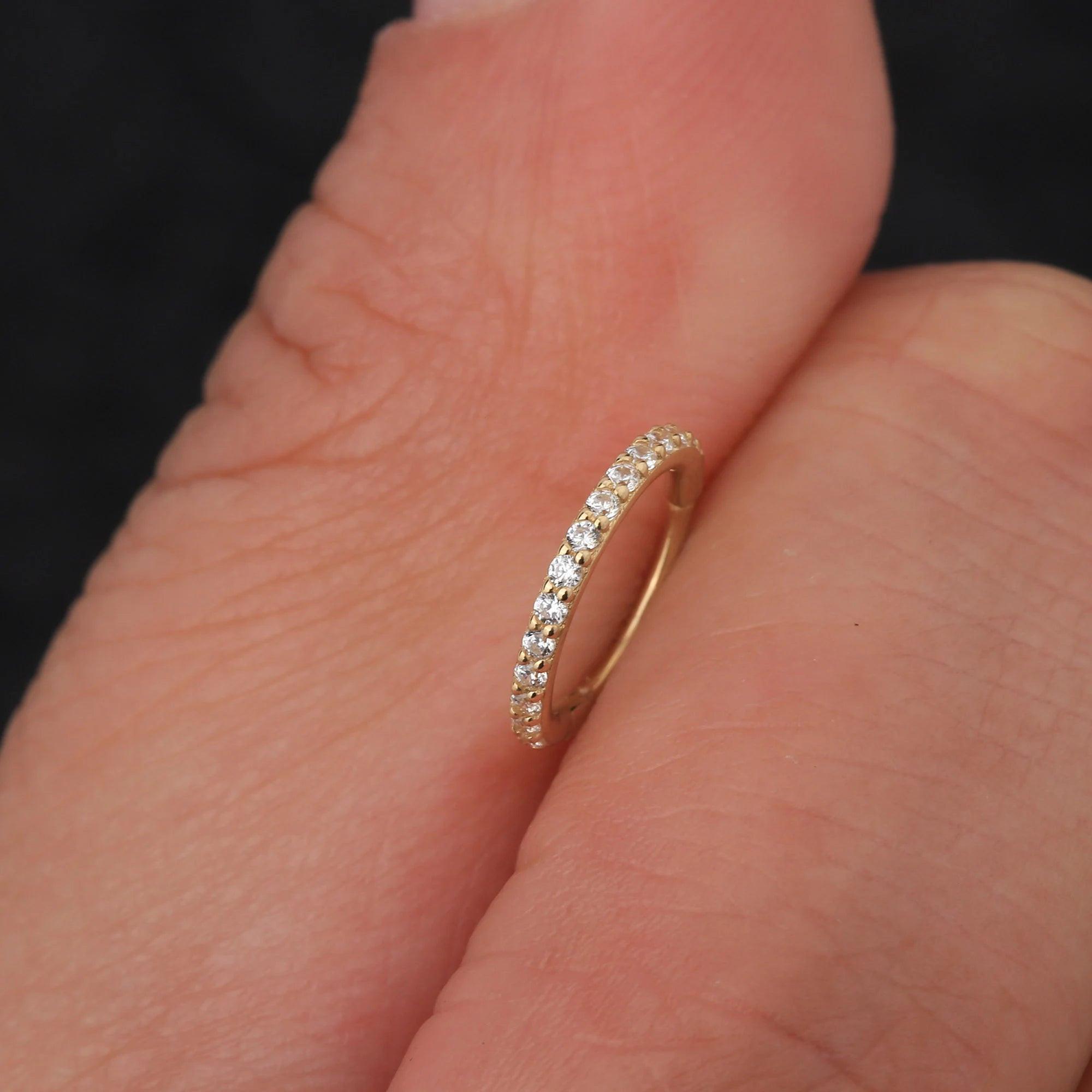 Stunning 14K Gold Tiny Huggie Hoop Earrings for Cartilage, Nose, Helix, Tragus, and Conch Piercings - 20G.