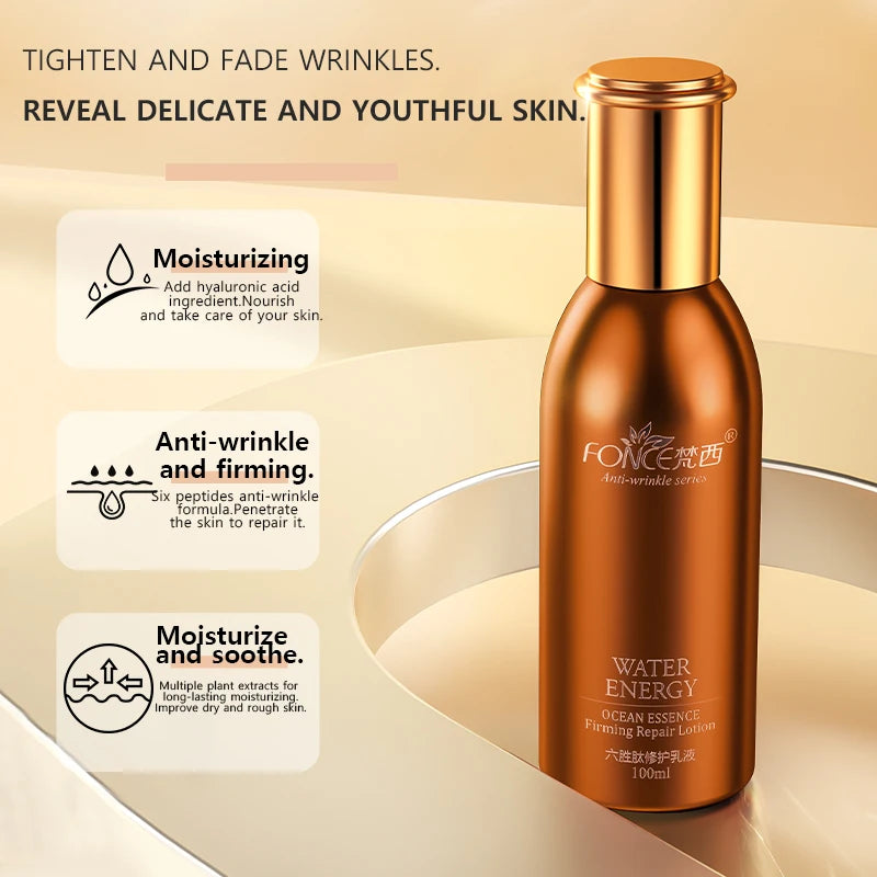 5PCS  Hexapeptide Firming Anti-Aging Beauty Set Contains Facial Cleanser Serum Toner Anti-Wrinkle Cream Women Face Care Kit