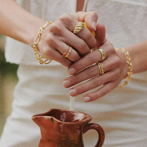Amulet Dome Ring 18Ct Gold Plate