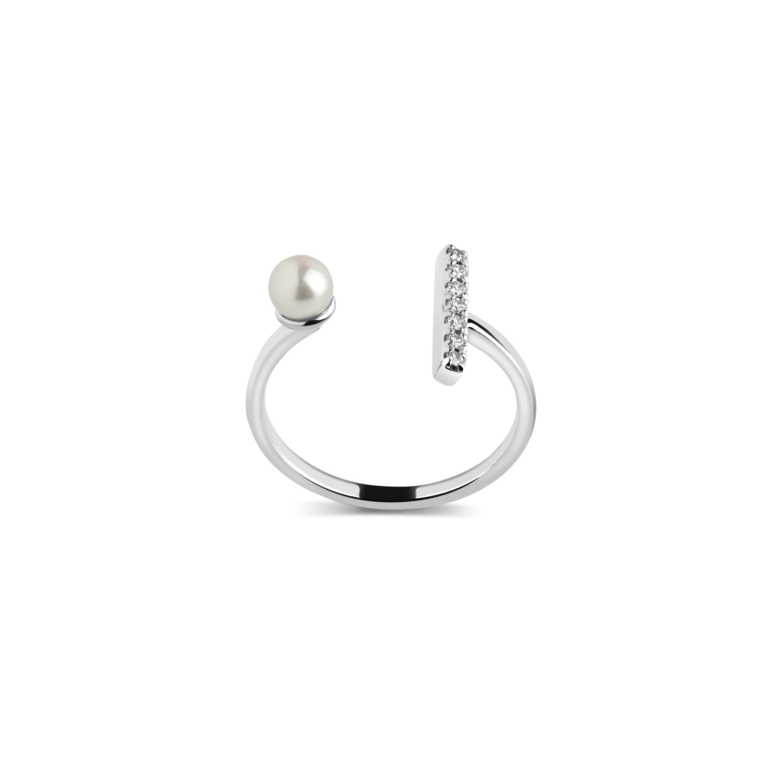 Archival Open Pearl Ring NikNenz™ Premium Gold & Diamonds