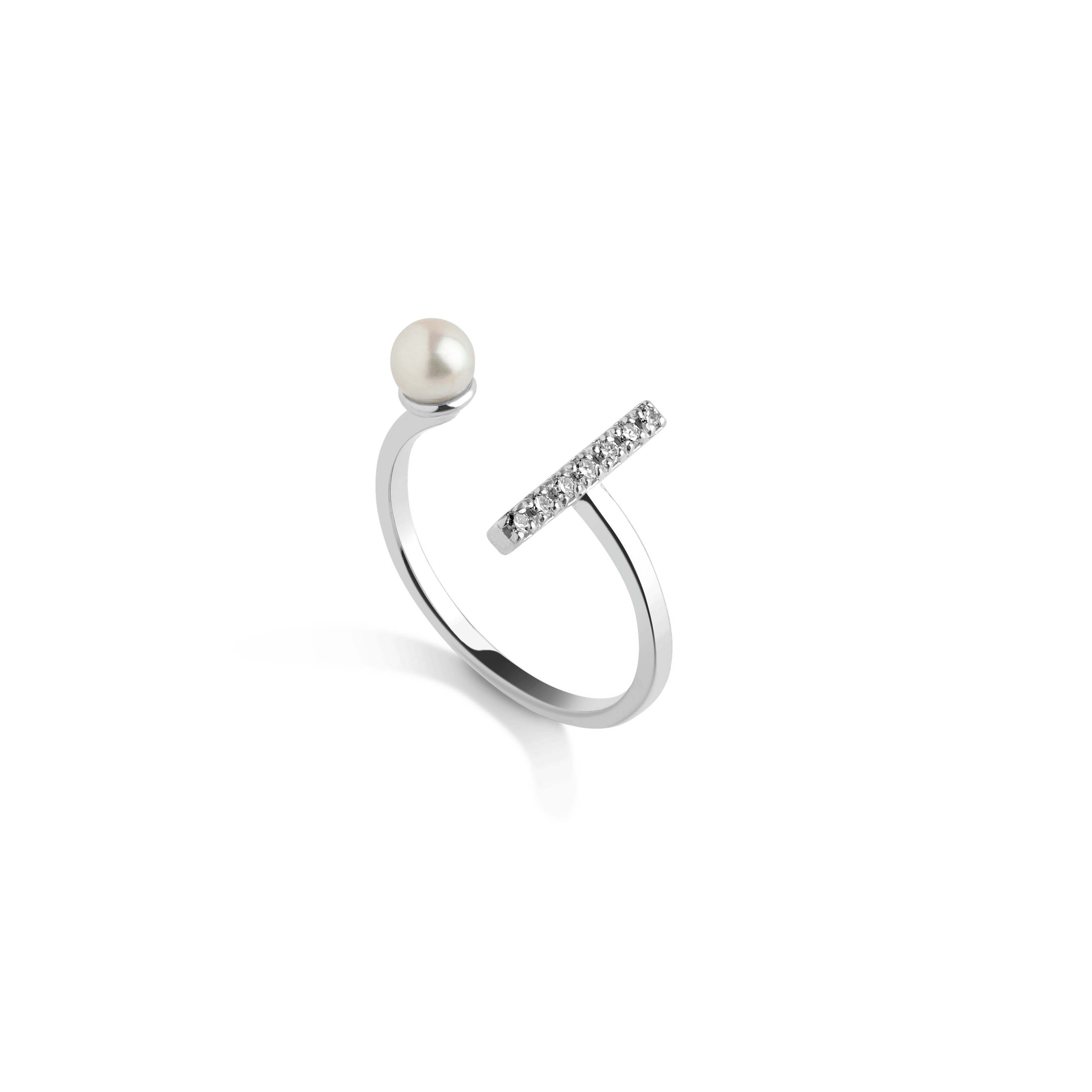 Archival Open Pearl Ring NikNenz™ Premium Gold & Diamonds