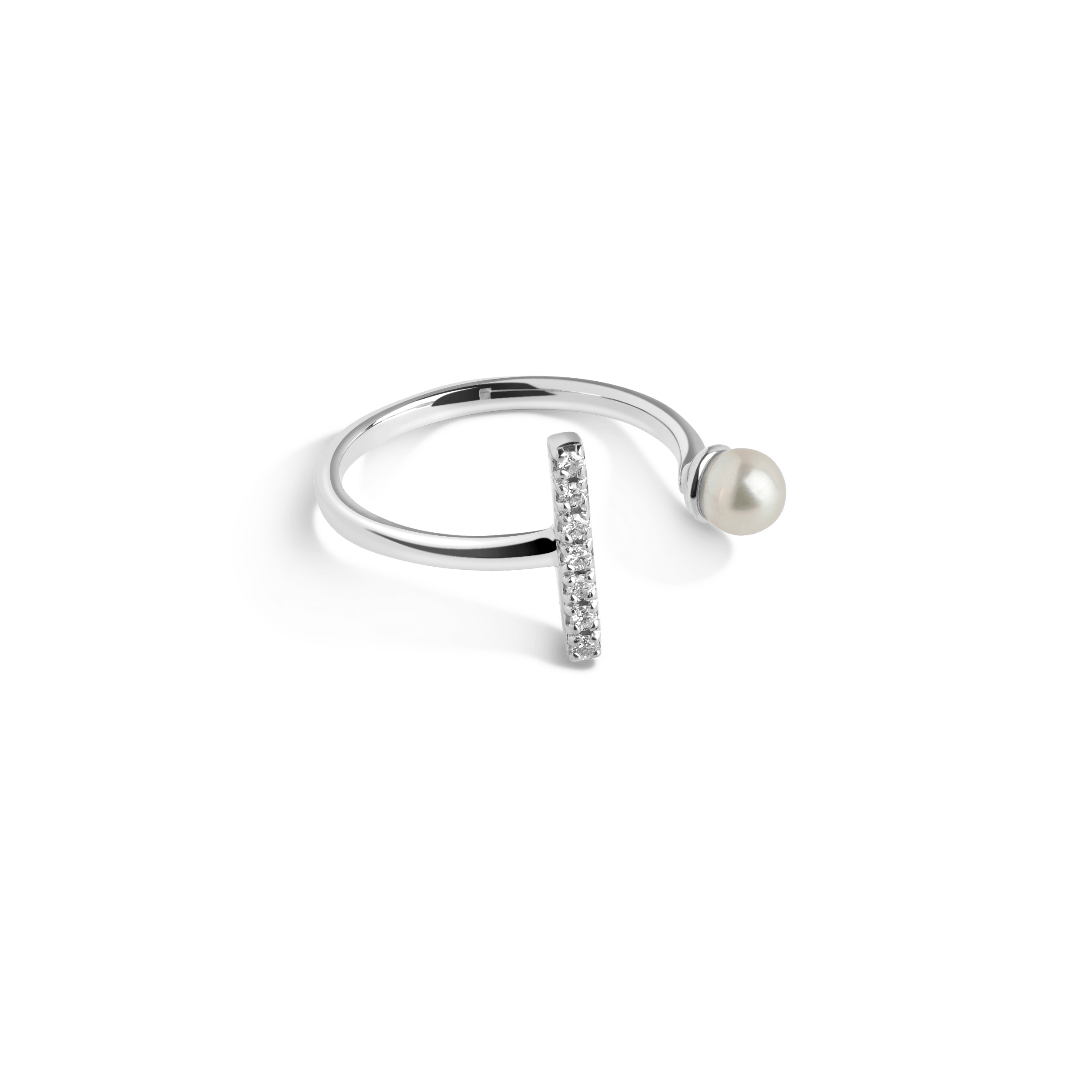 Archival Open Pearl Ring NikNenz™ Premium Gold & Diamonds