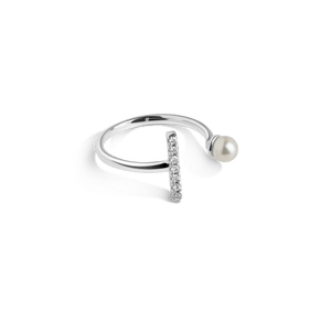 Archival Open Pearl Ring NikNenz™ Premium Gold & Diamonds